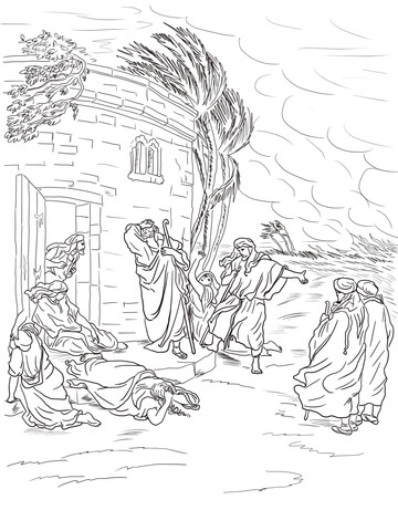 Job Hearing Of His Ruin Coloring Page